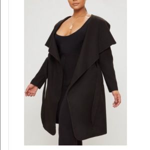PLT Black Waterfall Coat